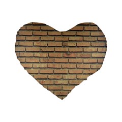 Bricks Wall Red  Standard 16  Premium Heart Shape Cushions by artworkshop