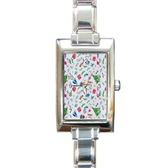 New Year Christmas Winter Watercolor Rectangle Italian Charm Watch by artworkshop