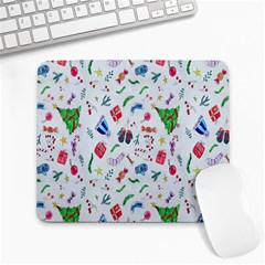 New Year Christmas Winter Watercolor Large Mousepads by artworkshop