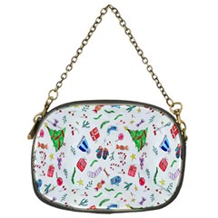 New Year Christmas Winter Watercolor Chain Purse (one Side) by artworkshop