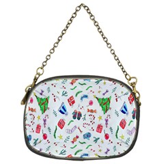 New Year Christmas Winter Watercolor Chain Purse (two Sides) by artworkshop