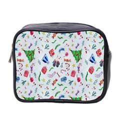 New Year Christmas Winter Watercolor Mini Toiletries Bag (two Sides) by artworkshop