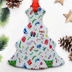 New Year Christmas Winter Watercolor Christmas Tree Ornament (two Sides) by artworkshop