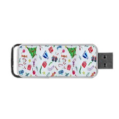 New Year Christmas Winter Watercolor Portable Usb Flash (two Sides) by artworkshop