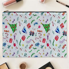 New Year Christmas Winter Watercolor Cosmetic Bag (xxxl) by artworkshop