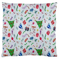 New Year Christmas Winter Watercolor Standard Flano Cushion Case (one Side) by artworkshop