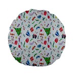 New Year Christmas Winter Watercolor Standard 15  Premium Flano Round Cushions Front