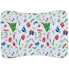 New Year Christmas Winter Watercolor Velour Seat Head Rest Cushion by artworkshop