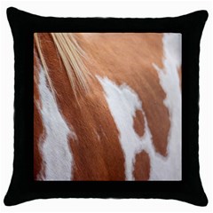 Horse Coat Animal Equine Throw Pillow Case (black) by artworkshop