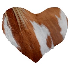 Horse Coat Animal Equine Large 19  Premium Heart Shape Cushions by artworkshop