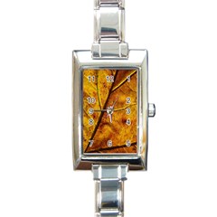 Leaf Leaf Veins Fall Rectangle Italian Charm Watch by artworkshop