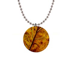 Leaf Leaf Veins Fall 1  Button Necklace by artworkshop