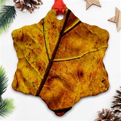 Leaf Leaf Veins Fall Snowflake Ornament (two Sides) by artworkshop