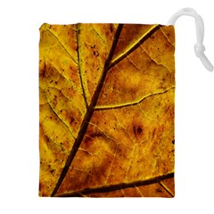 Leaf Leaf Veins Fall Drawstring Pouch (4xl) by artworkshop