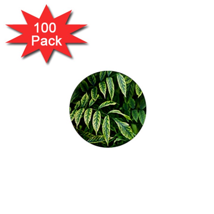 Leaves Foliage Twig Bush Plant 1  Mini Magnets (100 pack) 