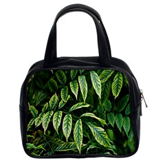 Leaves Foliage Twig Bush Plant Classic Handbag (two Sides) by artworkshop