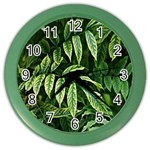 Leaves Foliage Twig Bush Plant Color Wall Clock Front