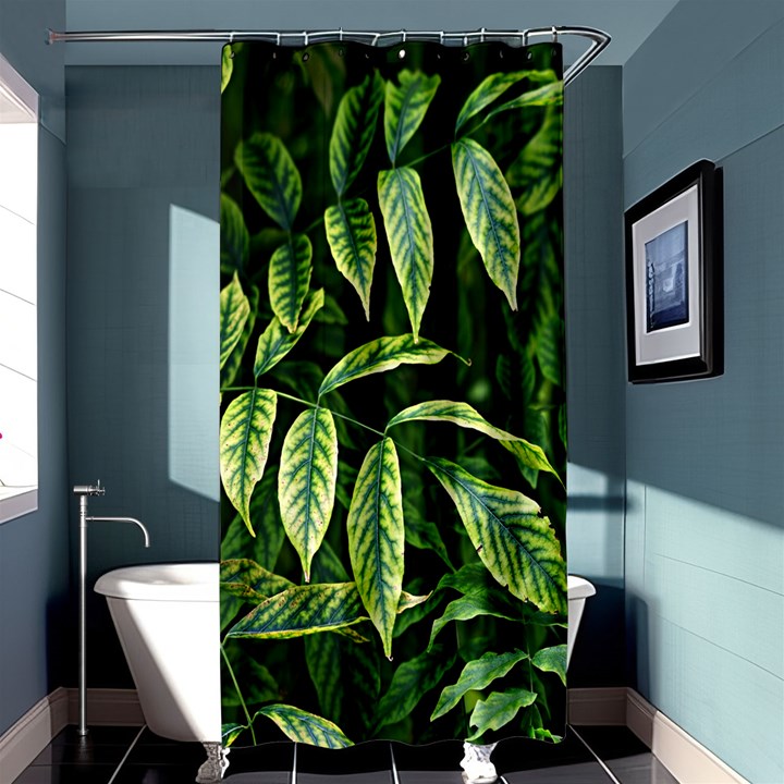 Leaves Foliage Twig Bush Plant Shower Curtain 36  x 72  (Stall) 