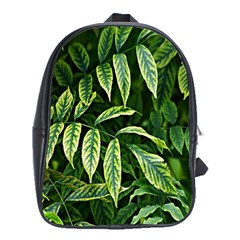 Leaves Foliage Twig Bush Plant School Bag (xl) by artworkshop