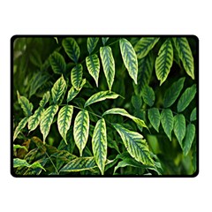 Leaves Foliage Twig Bush Plant Double Sided Fleece Blanket (small)  by artworkshop