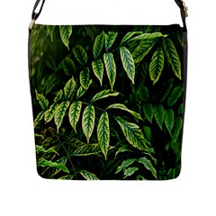 Leaves Foliage Twig Bush Plant Flap Closure Messenger Bag (l) by artworkshop