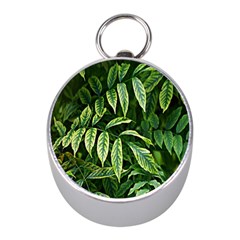 Leaves Foliage Twig Bush Plant Mini Silver Compasses by artworkshop