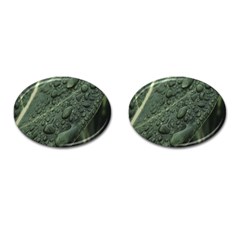 Leaves Water Drops Green  Cufflinks (oval) by artworkshop