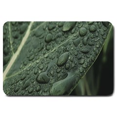 Leaves Water Drops Green  Large Doormat 