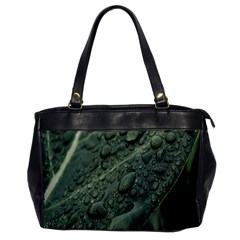 Leaves Water Drops Green  Oversize Office Handbag by artworkshop