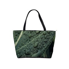 Leaves Water Drops Green  Classic Shoulder Handbag by artworkshop