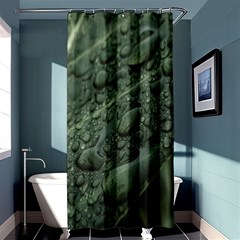 Leaves Water Drops Green  Shower Curtain 36  X 72  (stall)  by artworkshop