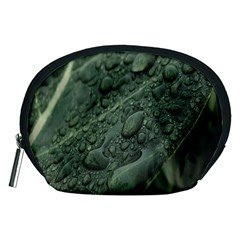 Leaves Water Drops Green  Accessory Pouch (medium) by artworkshop