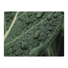 Leaves Water Drops Green  Double Sided Flano Blanket (mini)  by artworkshop