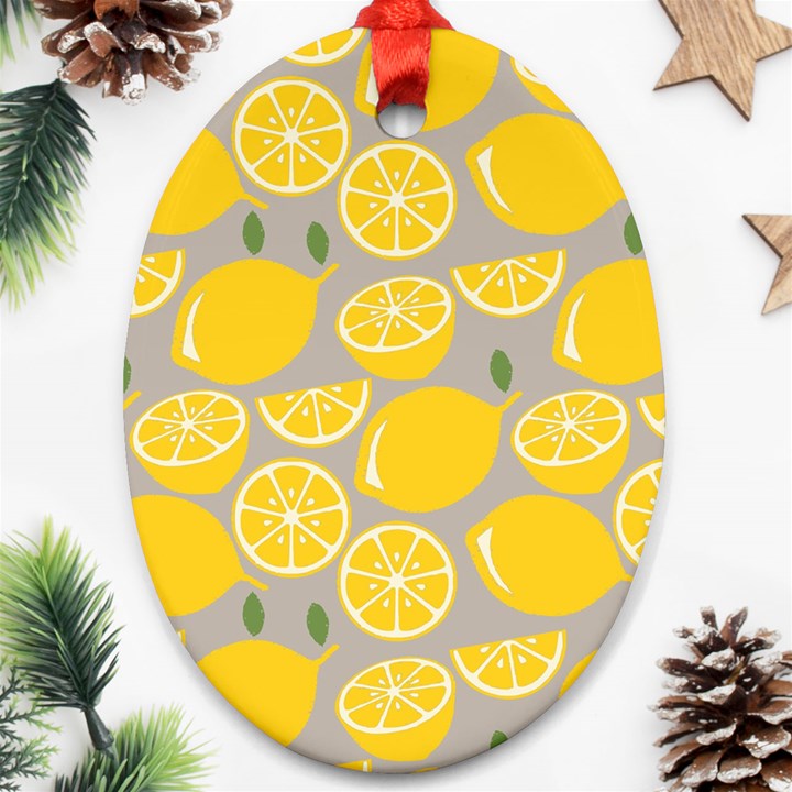 Lemon Wallpaper Oval Ornament (Two Sides)