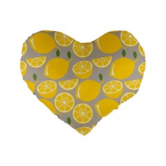 Lemon Wallpaper Standard 16  Premium Heart Shape Cushions by artworkshop