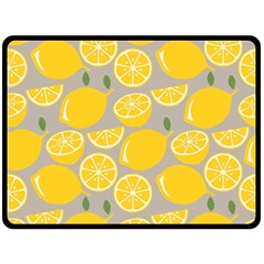 Lemon Wallpaper Double Sided Fleece Blanket (large)  by artworkshop