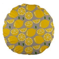 Lemon Wallpaper Large 18  Premium Flano Round Cushions by artworkshop