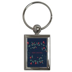 Merry Christmas Holiday Pattern  Key Chain (rectangle) by artworkshop