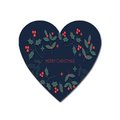 Merry Christmas Holiday Pattern  Heart Magnet by artworkshop