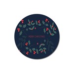 Merry Christmas Holiday Pattern  Magnet 3  (Round) Front