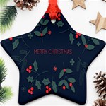 Merry Christmas Holiday Pattern  Star Ornament (Two Sides) Front