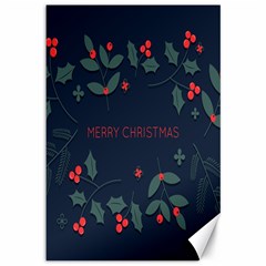 Merry Christmas Holiday Pattern  Canvas 12  X 18 