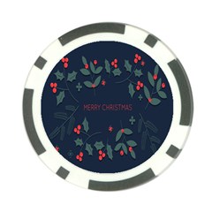 Merry Christmas Holiday Pattern  Poker Chip Card Guard by artworkshop