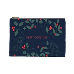 Merry Christmas Holiday Pattern  Cosmetic Bag (large) by artworkshop