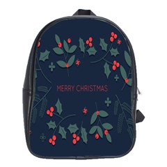 Merry Christmas Holiday Pattern  School Bag (large) by artworkshop