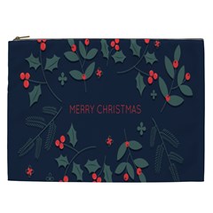 Merry Christmas Holiday Pattern  Cosmetic Bag (xxl) by artworkshop