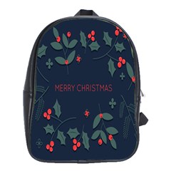 Merry Christmas Holiday Pattern  School Bag (xl) by artworkshop