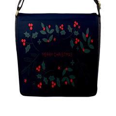 Merry Christmas Holiday Pattern  Flap Closure Messenger Bag (l) by artworkshop