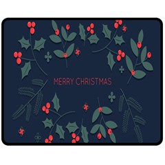 Merry Christmas Holiday Pattern  Double Sided Fleece Blanket (medium)  by artworkshop