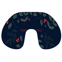 Merry Christmas Holiday Pattern  Travel Neck Pillow by artworkshop